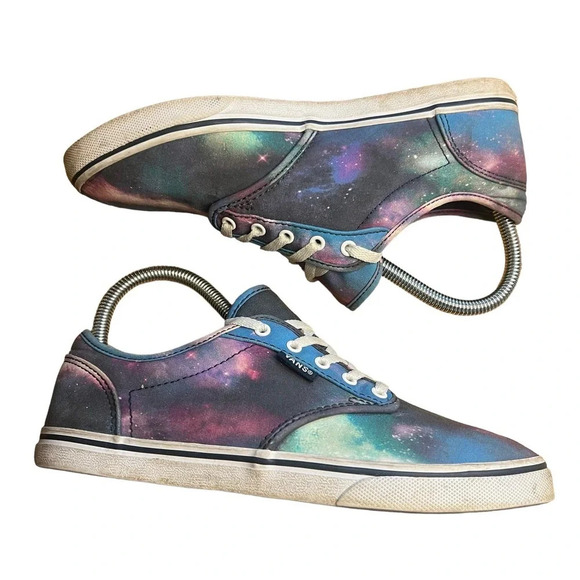 Vans Off The Wall Women's 6 Blue Cosmic Galaxy Skate Sneakers Lace Up - Picture 2 of 10